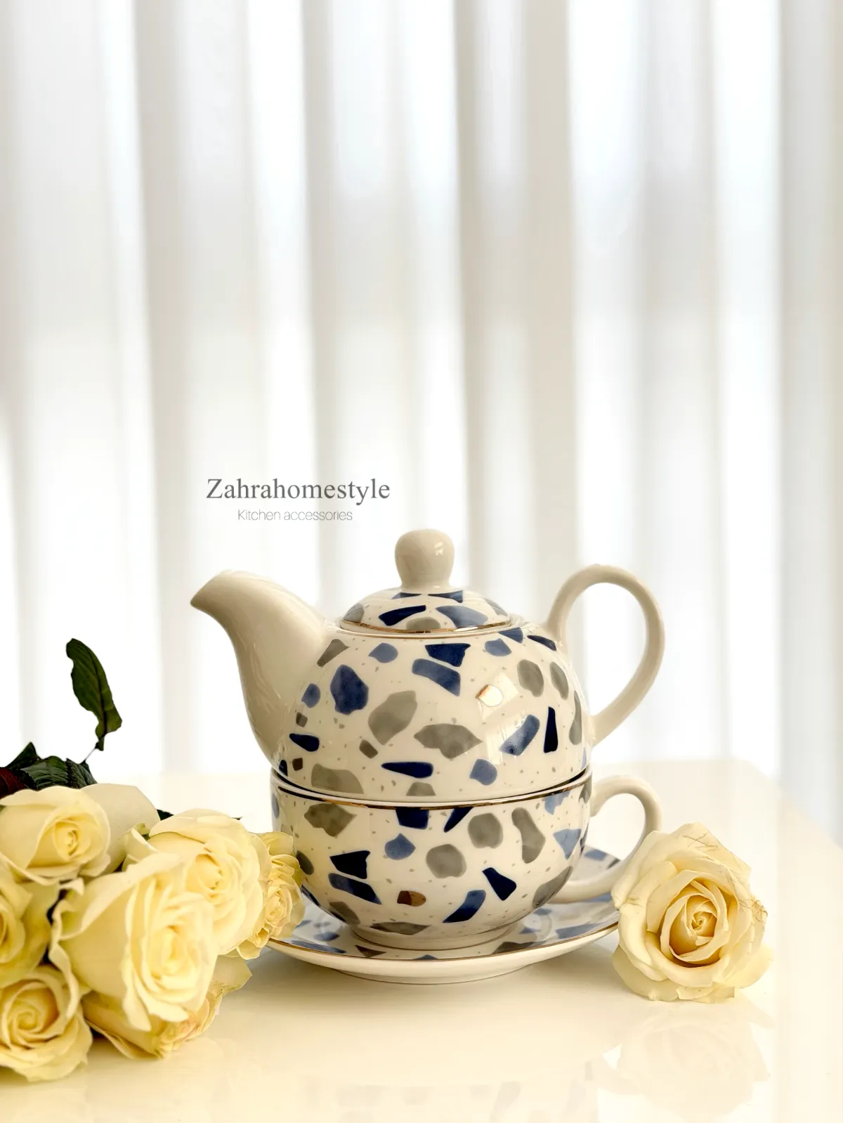 IMG_8318 ست صبحانه خوری مدنزی آبی